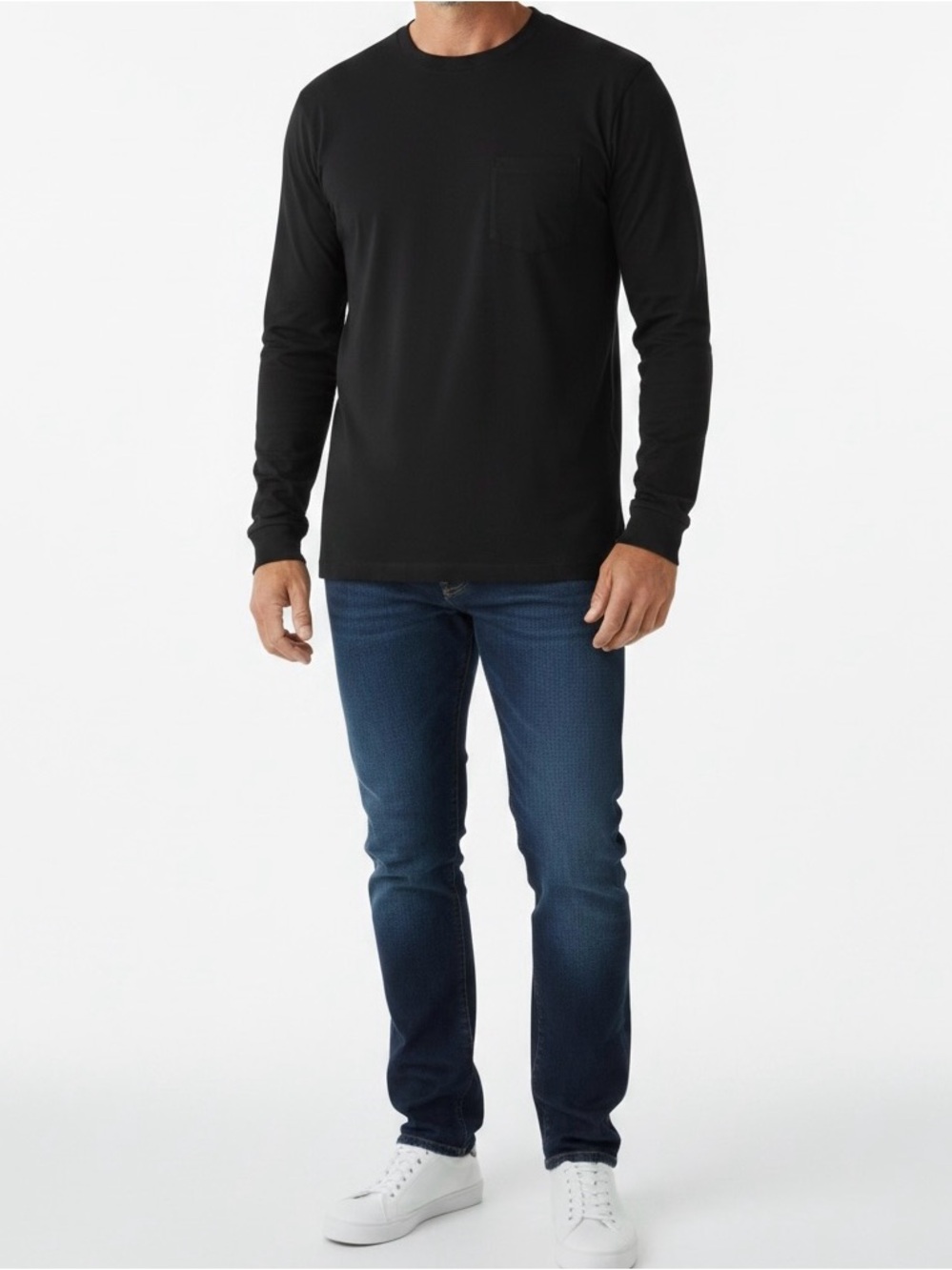 Club Monaco Men’s XL Black Classic Long Sleeve Crew Neck T Shirt